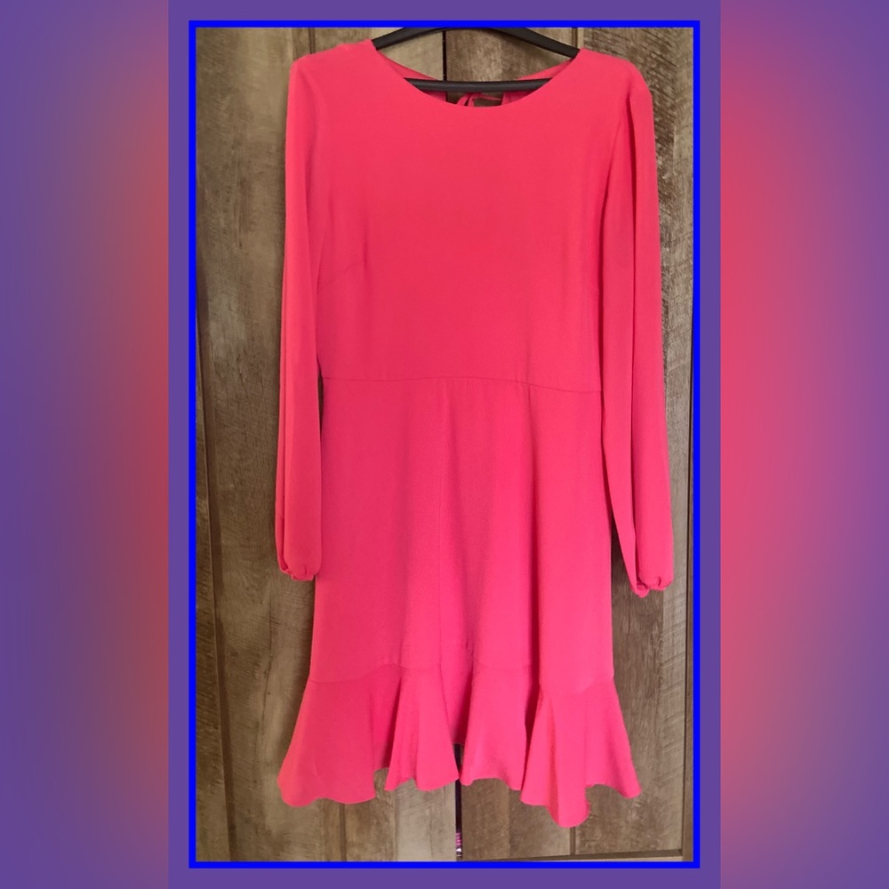New!! Jessica Howard Knee Length Dress in Fuchsia w/ ruffle back detail Size 14